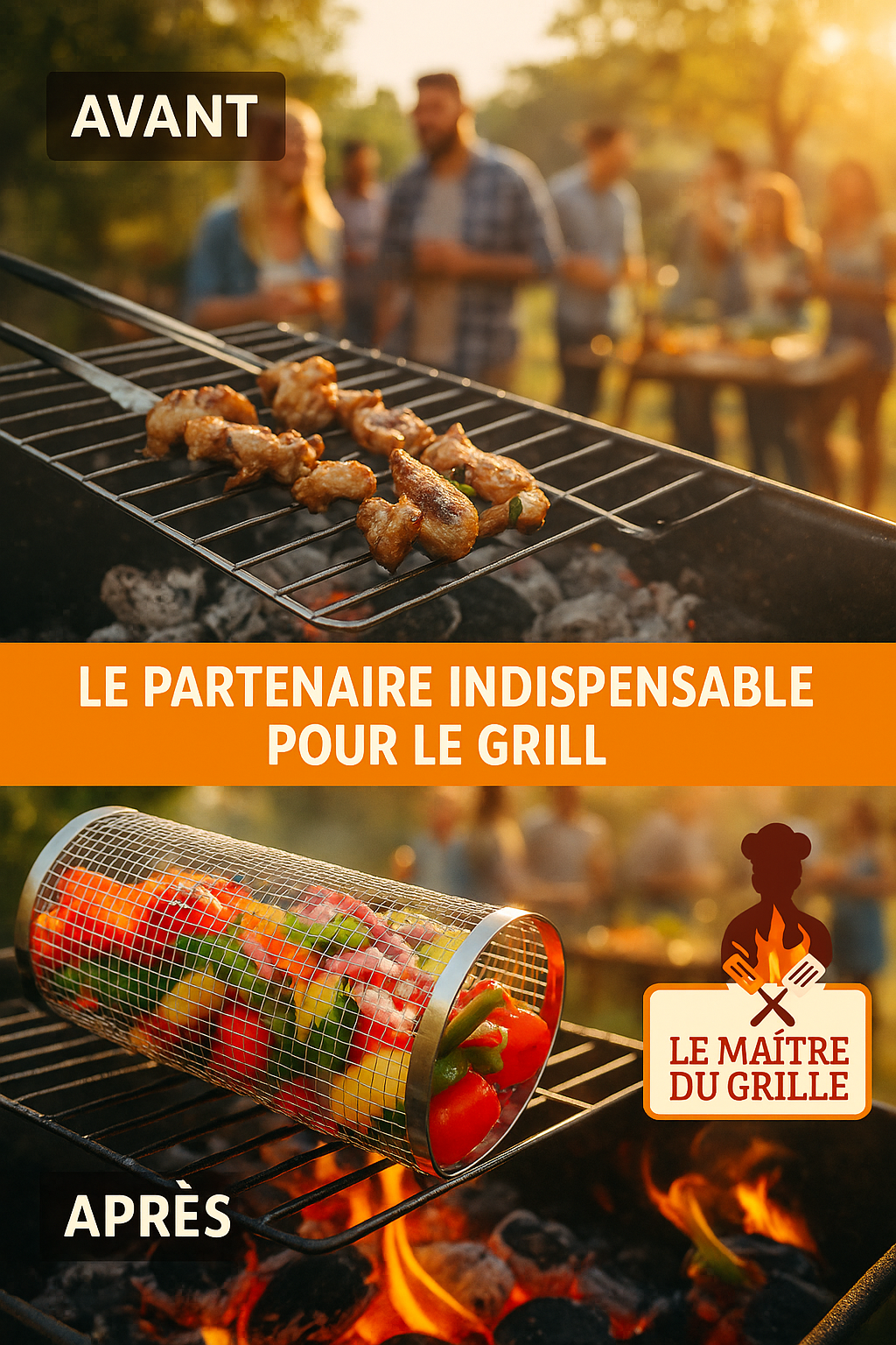 ✅ Panier Rotatif BBQ – Maîtrisez la Cuisson au Gril comme un Pro !