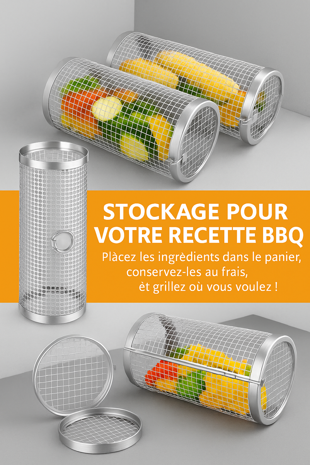 ✅ Panier Rotatif BBQ – Maîtrisez la Cuisson au Gril comme un Pro !