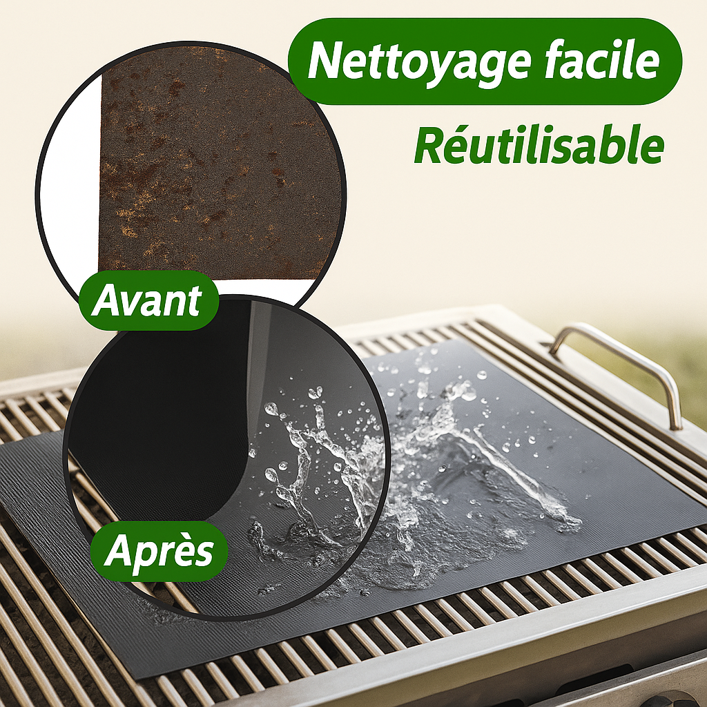 Lot de 6 Tapis Antiadhésifs pour Barbecue – Cuisson Propre et Parfaite !