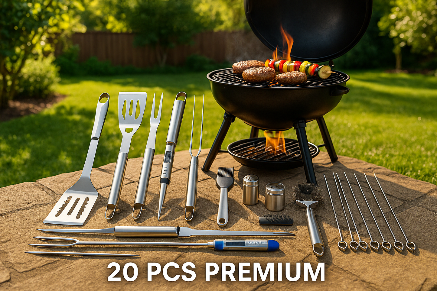 Kit Accessoires BBQ – Ustensiles Premium en Acier Inox