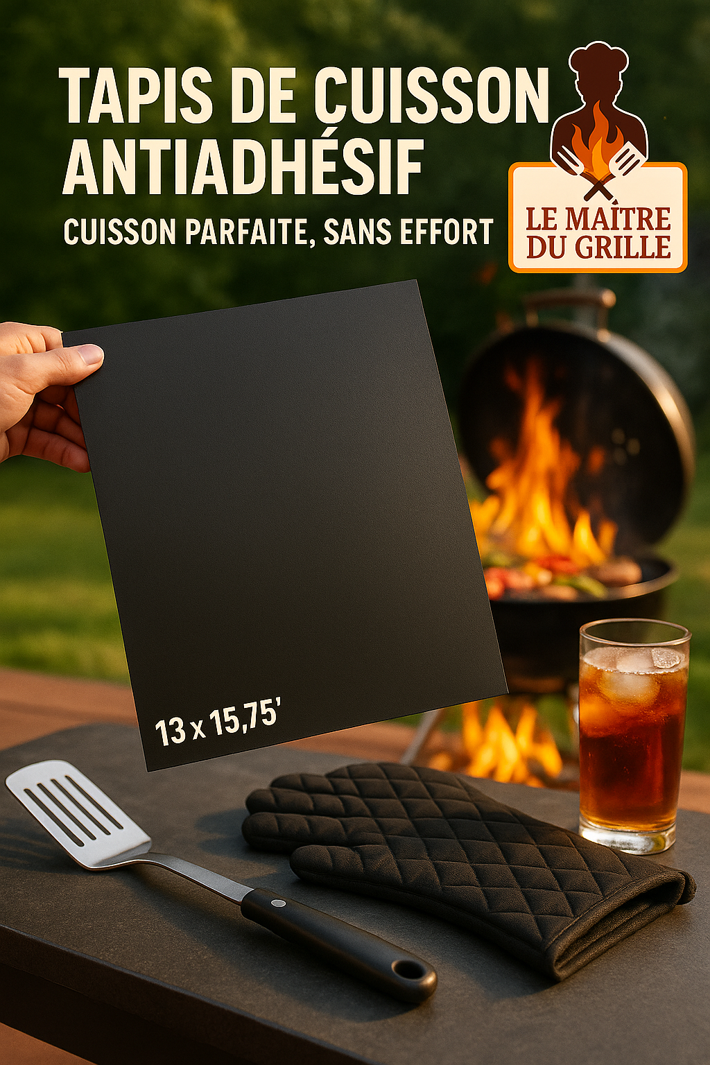 Lot de 6 Tapis Antiadhésifs pour Barbecue – Cuisson Propre et Parfaite !